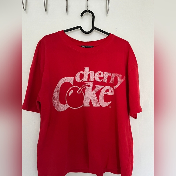 Zara Vintage Oversized Graphic Tshirt Cherry Coke - Picture 1 of 2